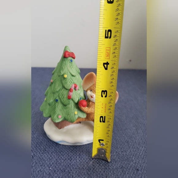 Vintage 1980s Homco Set Two Christmas Mouse Ceramic Figurines #8905 Cute Mousie - Picture 2 of 4